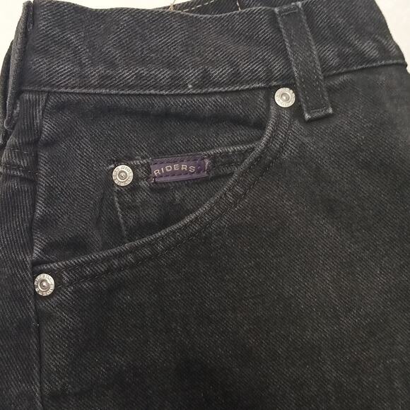 Vintage Riders women's high rise Denim Jeans size 10 Black charcoal mom jeans - Picture 5 of 13